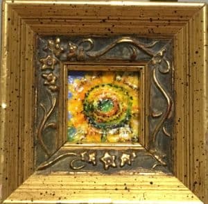 Tiny mixed media sunflower